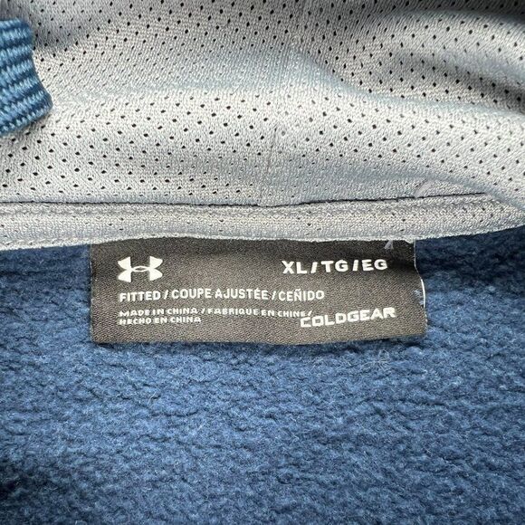 Under Armour Hoodie Men's Size XL Blue Rival Graphic Sweatshirt - Picture 8 of 9
